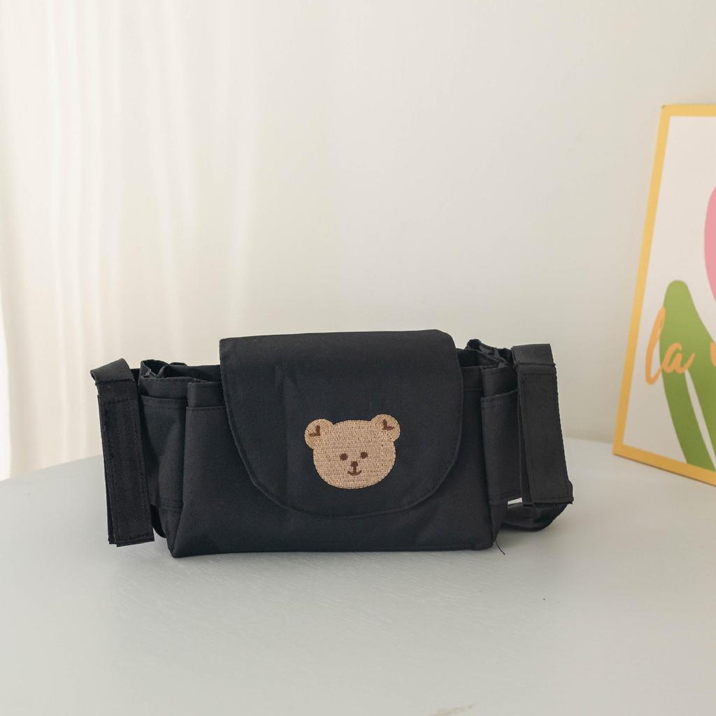 Portable Cartoon Bear Stroller Bag - Multi-Storage Travel Essential for Moms