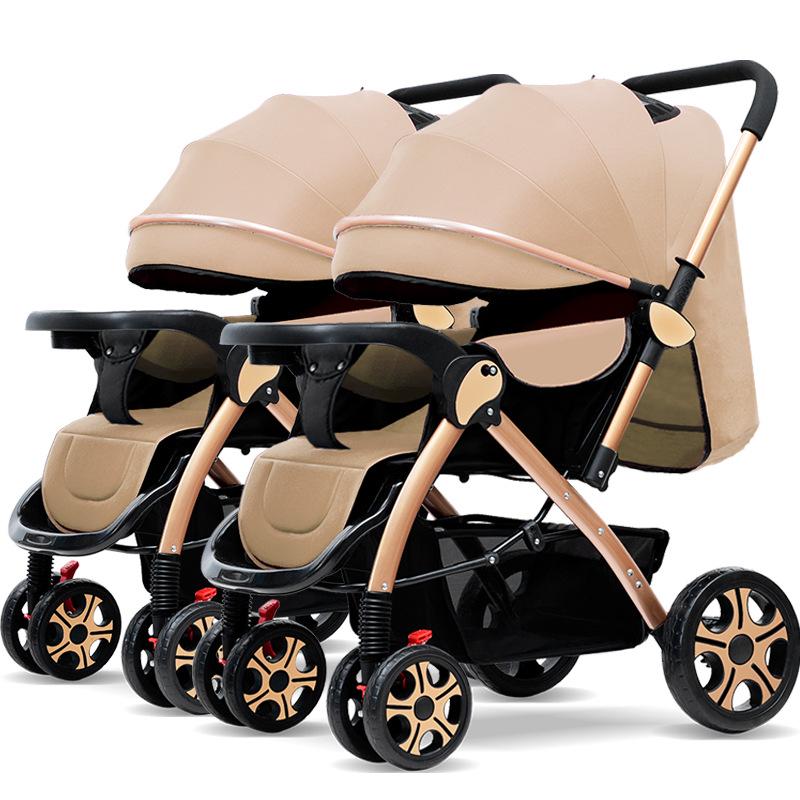 Lekki Wózek Bliźniaczy: Składane, Opcja siedzenia i leżenia dla dzieci