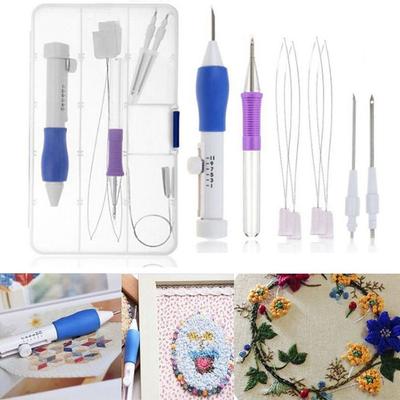 9Pcs/Box Magic Stitching ABS Plastic Knitting Sewing Punch Needle Embroidery Pen Set