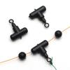 Zip Black T-Swivel Fishing Swivels Fishing Line Slider Beads Carp Rig Rings Clip Rolling Swivel
