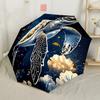 Watercolor Turtle Garden Portable Automatic Umbrella Compact & Durable 8-Rib Design Durable Plastic & Iron for Outdoor Daily Use Fashionable
