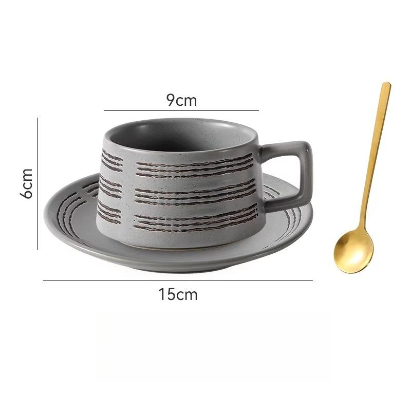 

250ml Ceramic Coffee Cup Set Small Fish Afternoon Tea Cup Cute Household Mug Coarse Pottery Flower Cup Drinking Utensils 250ml