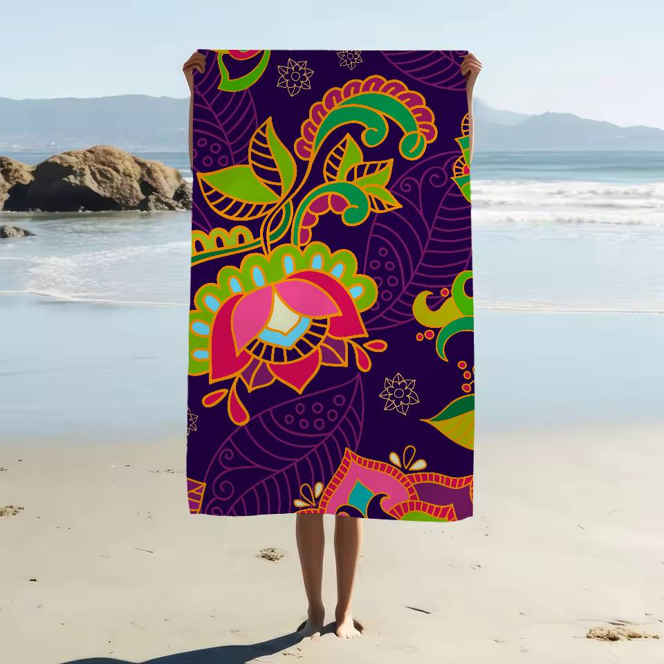 Paisley Print Beach Towel For Kids Personalized Bath Towel Pool Towel Vacation Gift Picnic Towel Party Gift