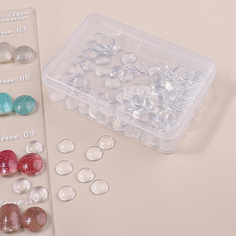 50Pcs Transparent Glass Nail Art Display For Showing Gel Polish Designs Nail Color Board Tips Card Manicure Tools