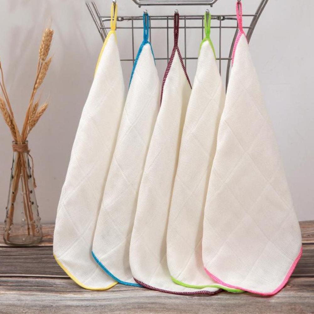 Household Cleaning Supplies Bamboo Fiber Dish Towel Easy To Clean Cleaning Cloth New Rag