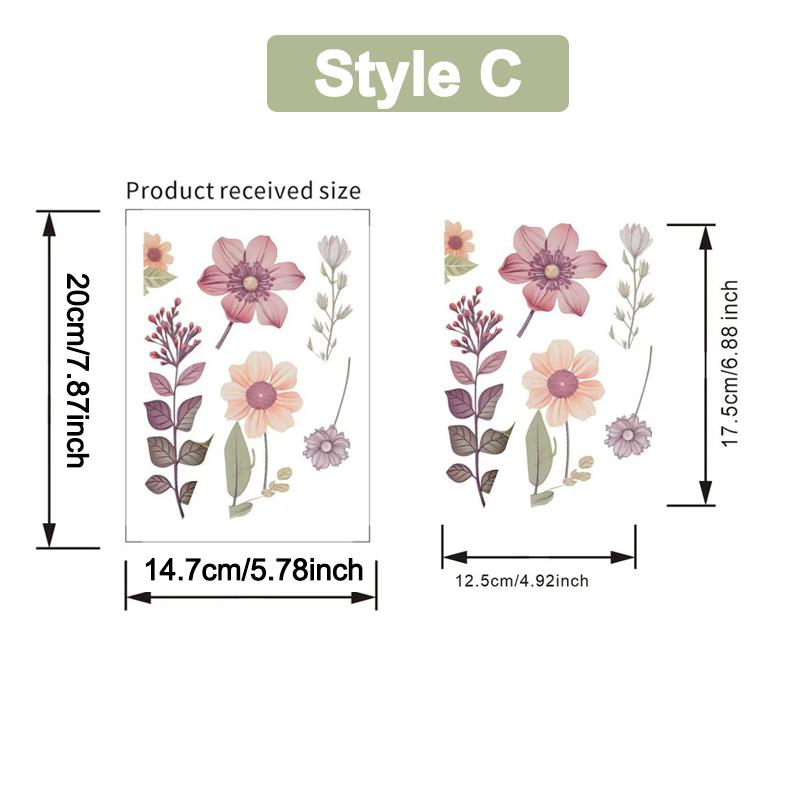 3 Sheets Flowers Switch Wall Sticker PVC Removable Waterproof Sticker For Bedroom Bathroom Living Room Home Decoration Stickers