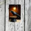Flat Metal Poster Wall Art, Modern Minimalist Raven Bird Decor, Contemporary Home Interior
