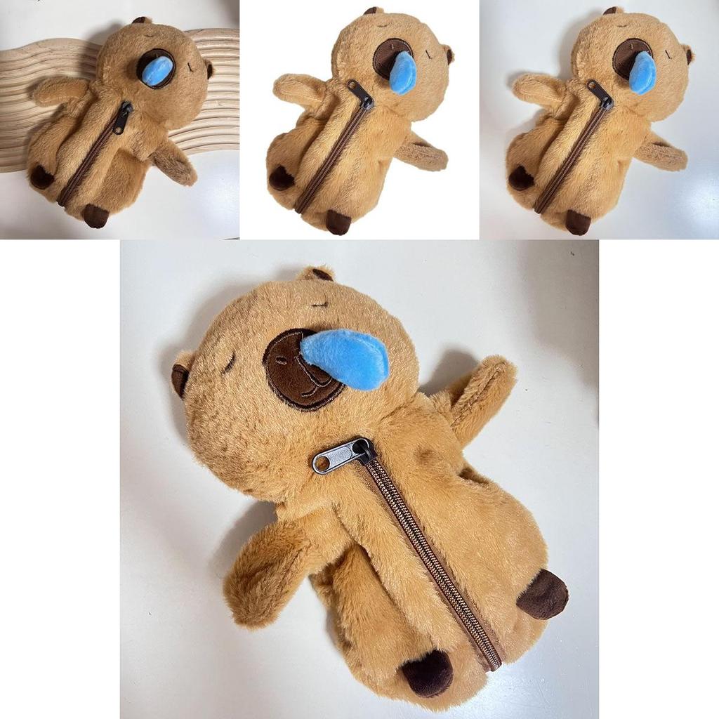 Capybara Plush Pen Bag With Cosmetic Storage For Girls And Students