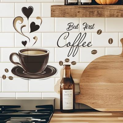 1 Pcs Wall Stickers Creative Coffee Cup Sign Wall For DIY Home Decoration PVC Stickers Coffee Decoration Accessories