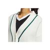 adidas Originals Varsity Style V-Neck Knit Cardigan Off White Collegiate Green Women HS9522