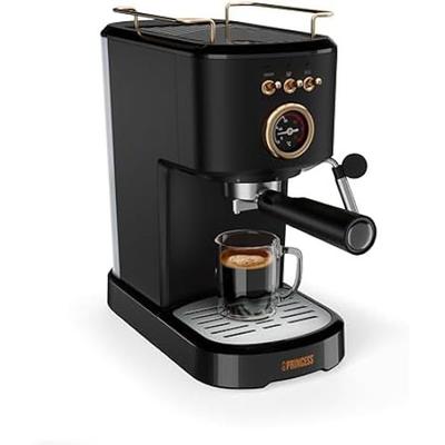 Espressomaschine - PRINCESS - 1100W - 20 Bar - 1,2L Tank - Kompatibel mit gemahlenem Kaffee und Kapseln