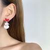 Creative Asymmetrical European & American Christmas Alloy Earrings: Santa Claus & Snowman Design for Women