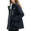 Fila Heritage Casual Simple Loose Warm Waterproof Hooded Cotton Jacket Women Jackets Black F11W448913F-BK