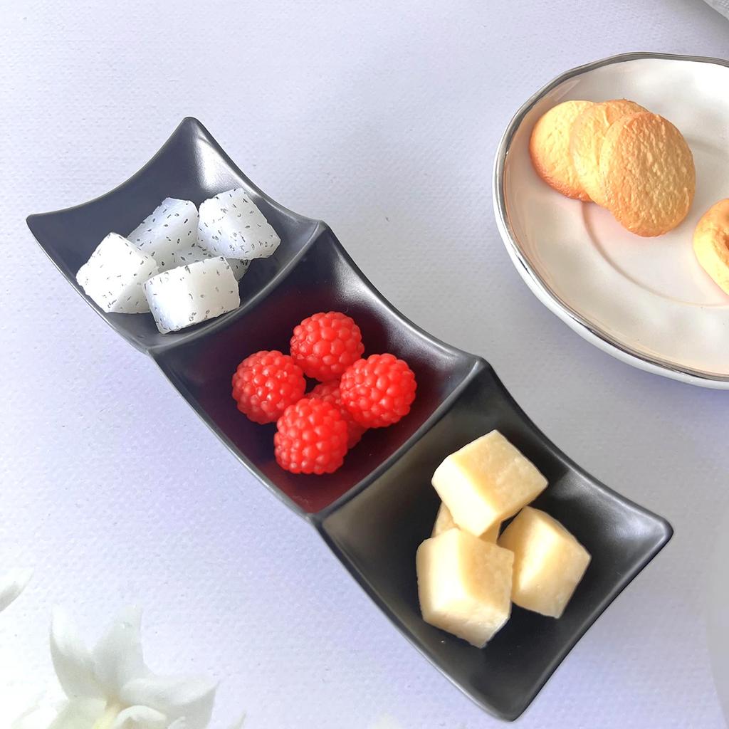 1 Stück - Schwarze Melamin-Saucenschälchen Küchengeschirr Küche Würzteller Sushi Soja-Dip-Schälchen Schüssel für Restaurant