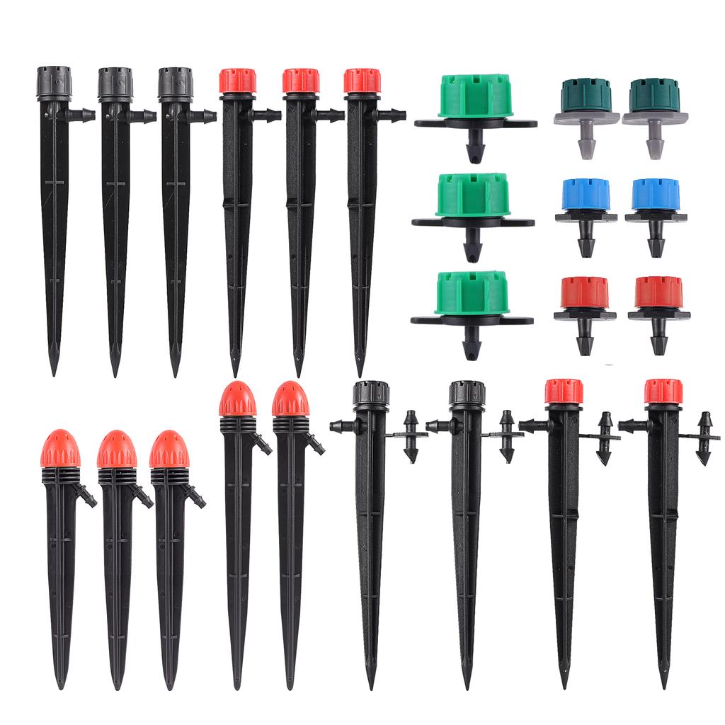 4/7mm Adjustable Dripper Drip Irrigation System Kit 360° Sprinkler Water Flow Transmitter For Garden Courtyard Lawn Flower Bed