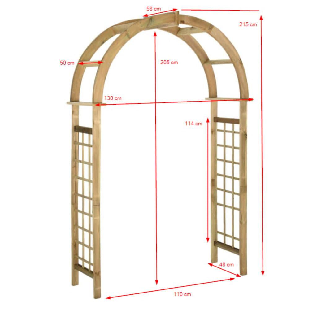 vidaXL Garden Arch Green Pine Wood Impregnated
