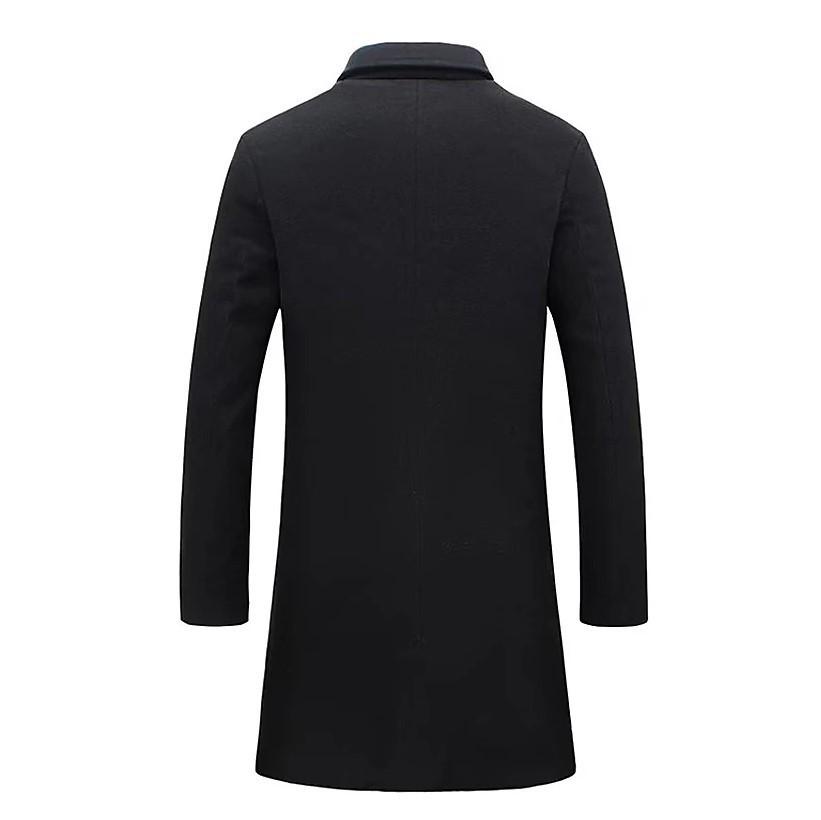 Men's Multi-color Wool Mid-length Windbreaker Coat