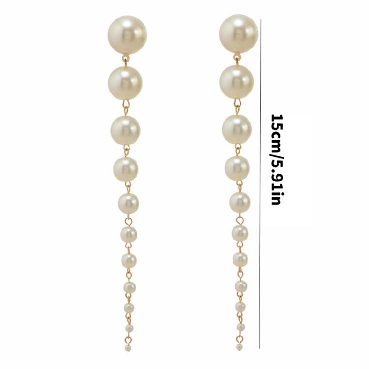 Handmade Pearls Tassels Earrings Trendy Long Earrings Women Earrings Pearls Ear Jewelry Suitable for Parties and Event
