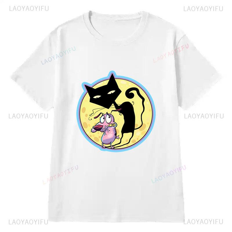 Courage The Cowardly Dog Animated Movie Promo Nerd T Shirt 2025 Summer New Arrival for Kids Gifts Clothes Camisa Creativity Tee