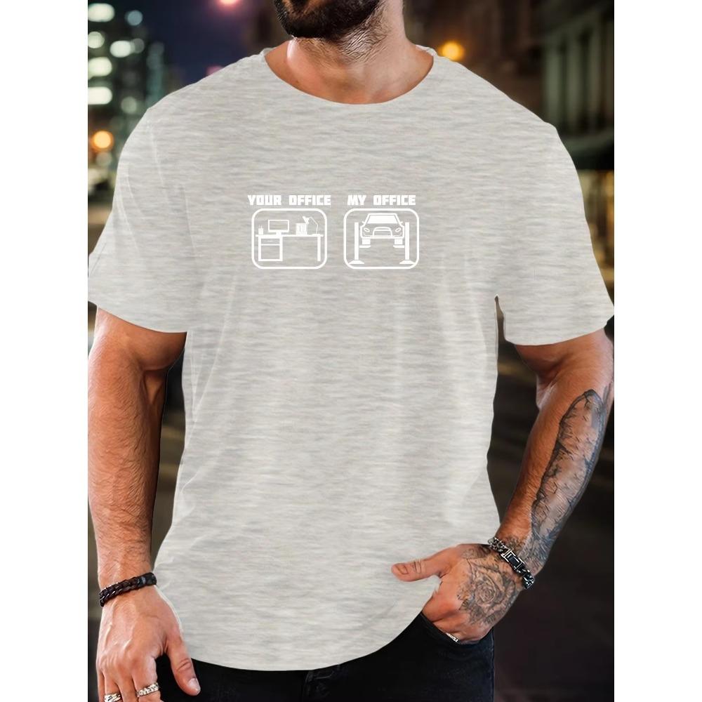 Men's T-Shirt 100%  Summer Casual Soft Creative Letter Print Round Neck Breathable Short Sleeve T-Shirts 2025 New Tees