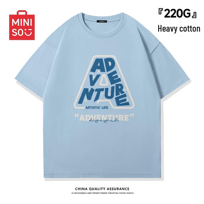 MINISO Men s Retro Premium Cotton Short Sleeve T-Shirt 3XL