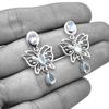 Sterling Silver Butterfly Earrings: Dangle Moonstone Jewelry