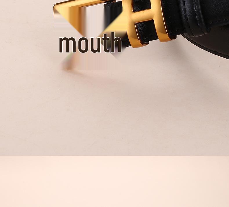 New H-Style Women's Genuine Leather Belt: Trendy, High-End, Versatile Decorative Waistband - European and American Design