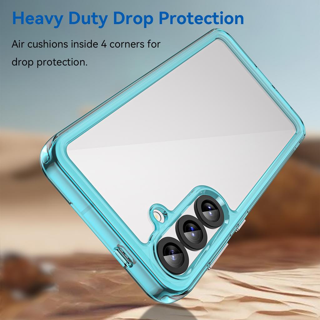 For Samsung Galaxy S25 Phone Case WANLONFENG XC Series TPU Acrylic Cover with Tempered Glass (Big Lens Hole)