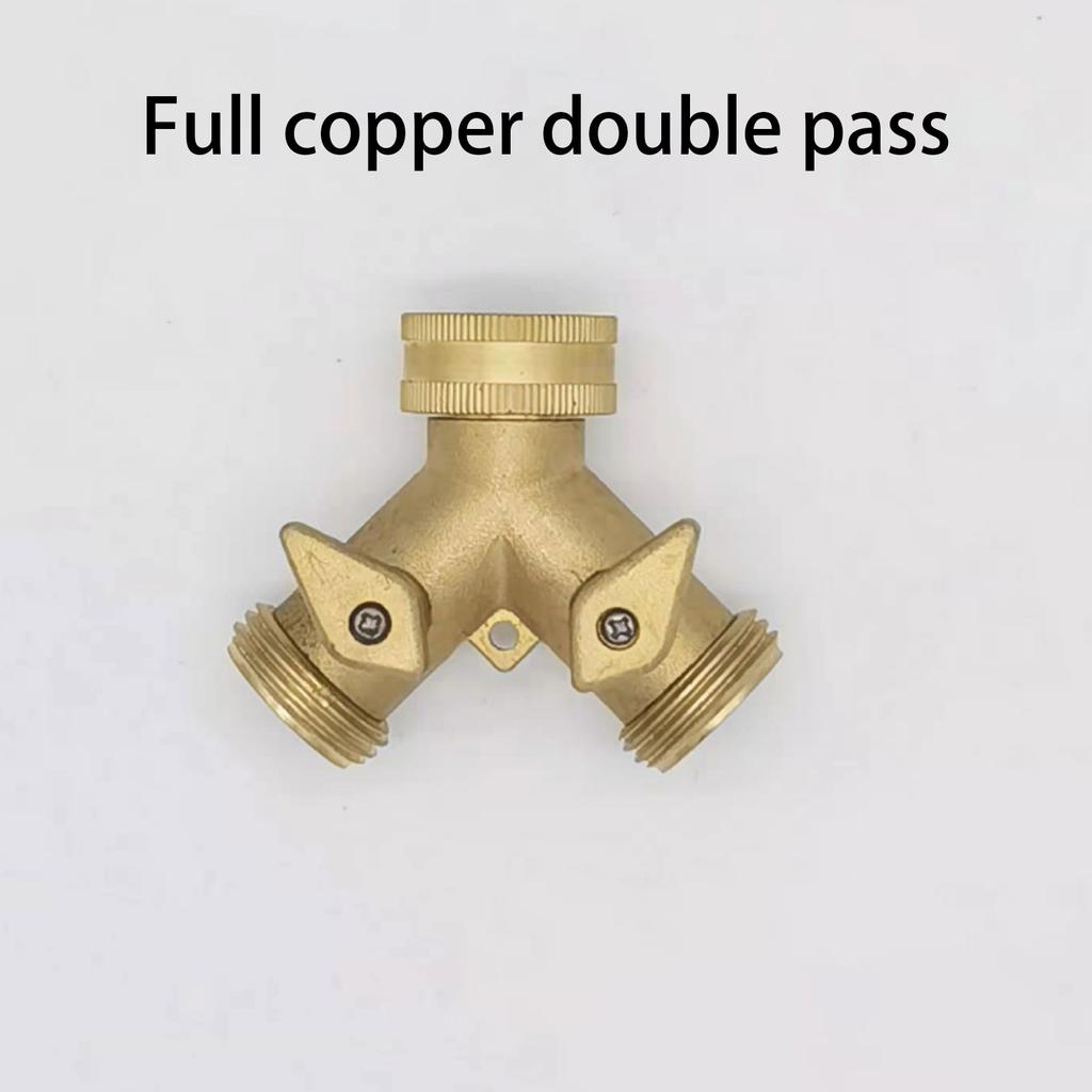 Upgrades Brass 2 Way Garden Hose Y Connector with Double Shut Off Valves 2 Valves Garden Hose Adapter Simple Installs