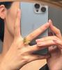 Korean Butterfly Shape Rhinestone Ring: Elegant 18k Gold-Plated Copper Design