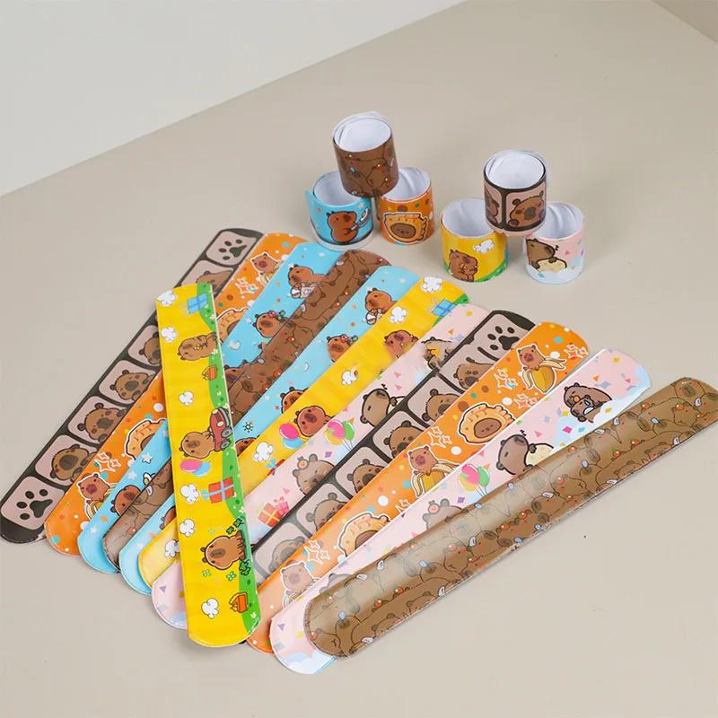 PVC Slap Bracelets Cute Animal Capybara Dinosaur Bees Kids Birthday Party Favors Christmas Souvenir Halloween Decorations Gift