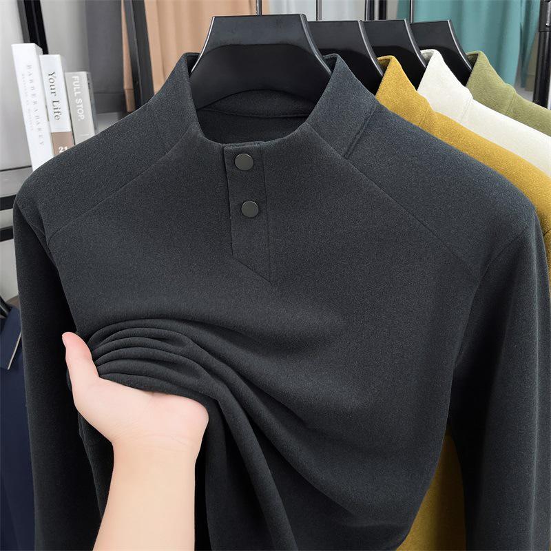 2025 Men's Loose Fit Half-High Collar Warm Base Layer Sweatshirt - Versatile Autumn/Winter Top