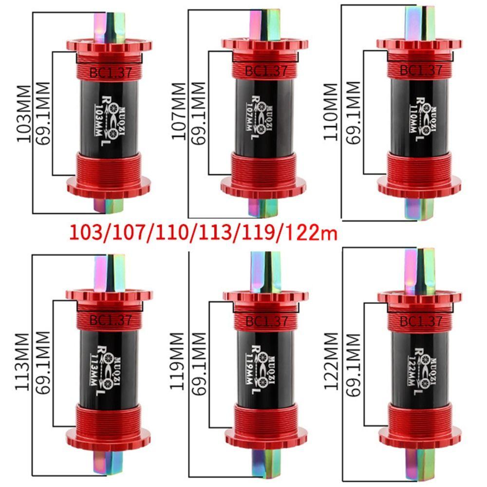Square Titanium Alloy Bike Axle Crankset Part Sealed Bearing Bicycle Bottom Bracket Bike Crankset Shaft Bicycle BB Ceramic Axle