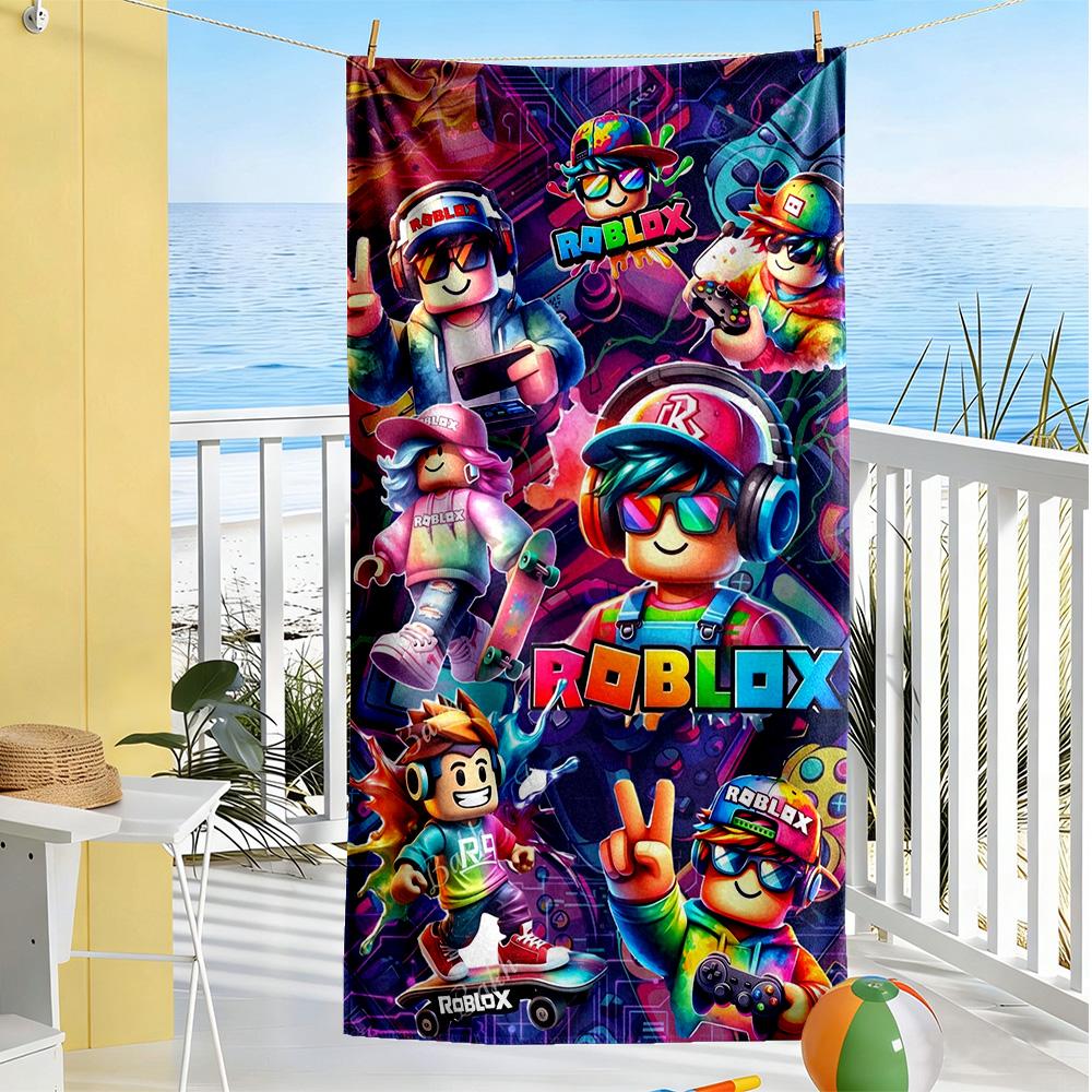 Roblox Beach Towel Super Soft & Absorbent Comfortable Lightweight Portable for Swimming,Beach,Camping, Travel, Beach Accessories,Gym