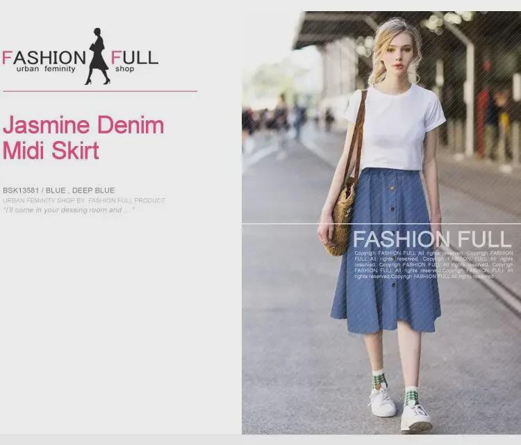 European and American A-Line Denim Mid-Length Skirt - Spring/Autumn 2020 Edition