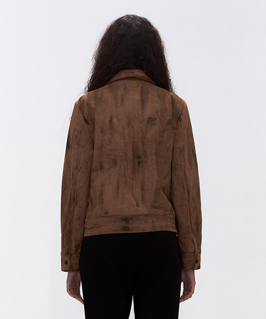 Erer Suede Pocket Rider Jacket Camel
