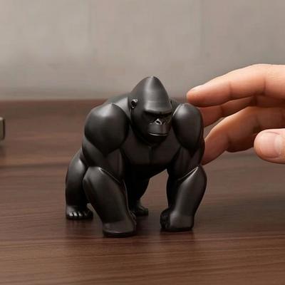 3D Printed Gorilla Sculpture Ornament Minimalist Modern Art Figurine with Detailed Texture Eco-Friendly Decor for Living Room Office Desk