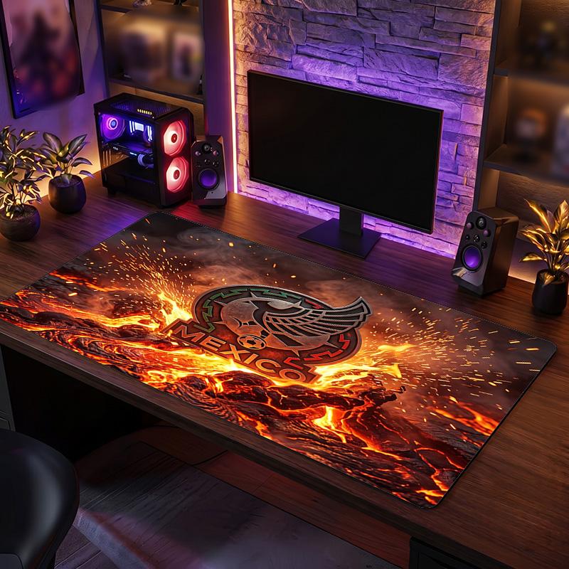 Mexico footbal Crest Mouse Pad, Extended Non Slip Rubber Desk Mat for Gaming Office Laptop Fan Gift