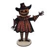 1/6Pcs Halloween Pumpkin Man Bunting Spooky Rustic Wooden Pumpkin Man Hanging Garland Table Sign Festival Ornament Decoration