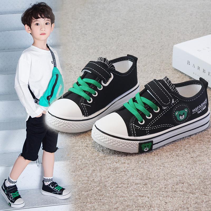 

Классическая обувь, детские парусиновые кроссовки для мальчиков, повседневная спортивная обувь для скейтборда с милым медведем для девочек 37 зелёный