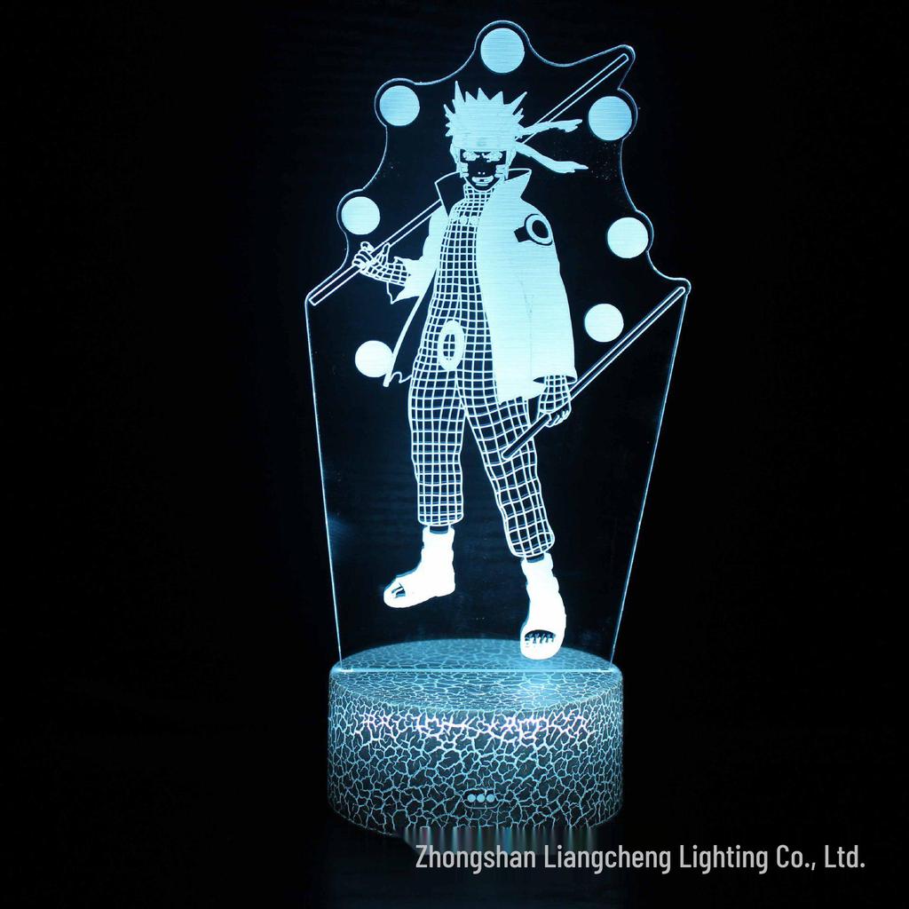 Naruto & Uchiha 3D LED Night Light – Seven-Color Touch Desk Lamp Gift