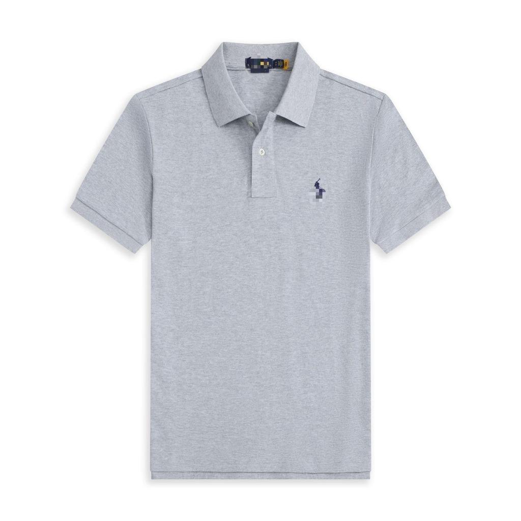 Polo a maniche corte da uomo con logo cavallo ricamato T-shirt casual