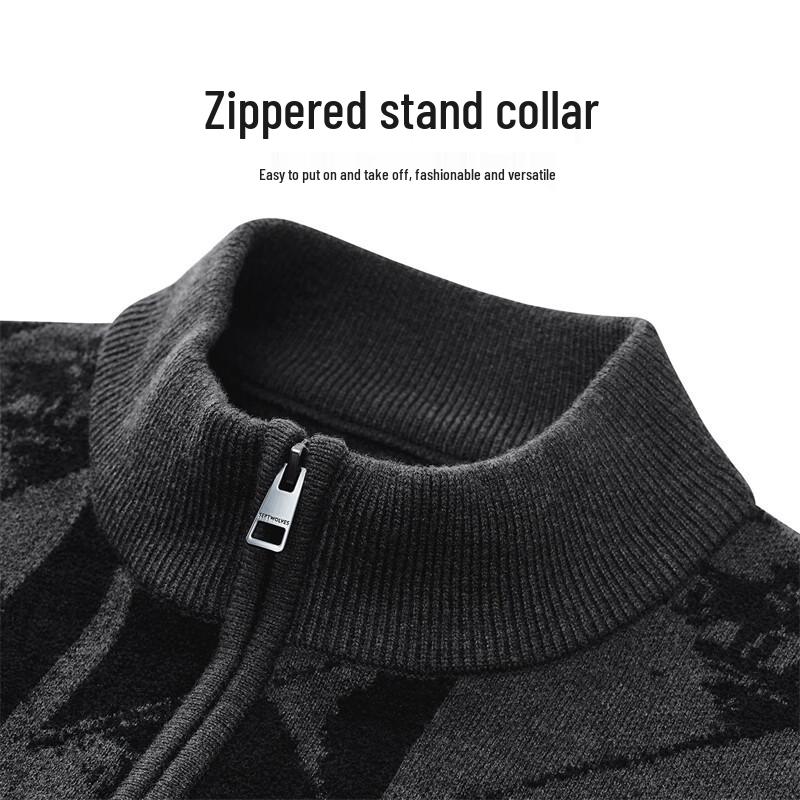 SEPTWOLVES Men's 100% Wool Thick Knit Sweater