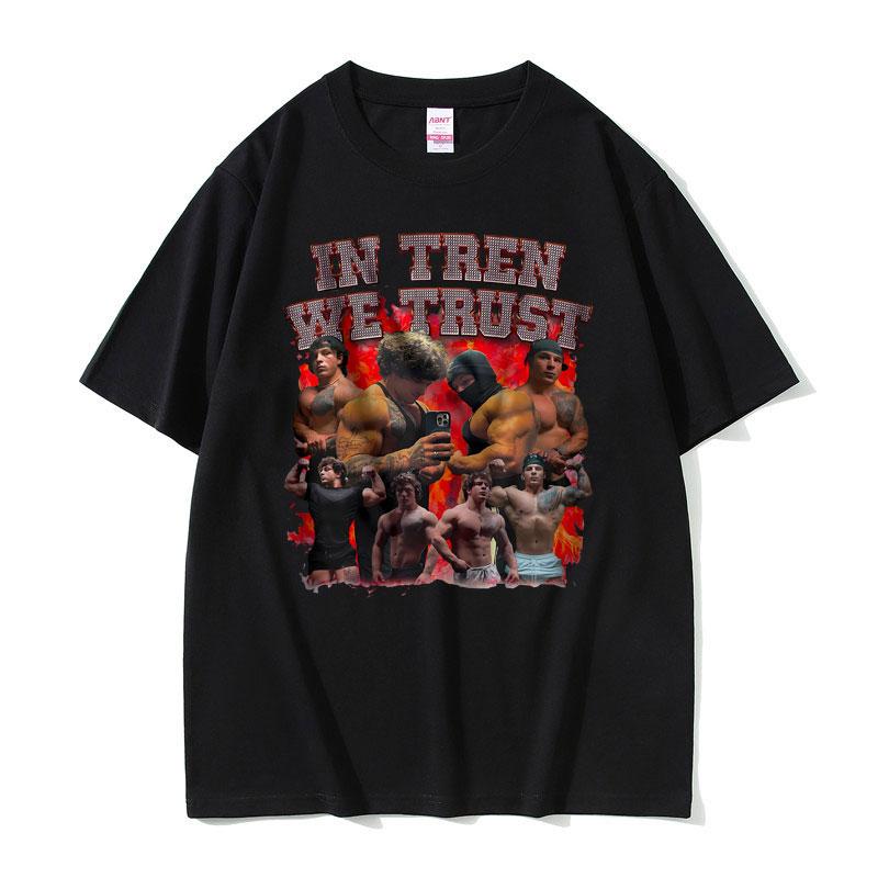 CHARM CLOTHINGS 2025Zomer in Tren We Trust Tren Twins T-shirt Mannen Bodybuilders Fitness Sportschool T-shirts Mannen Vrouwen 100% Puur Katoen Bedrukt T-shirt XL
