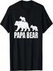 Papa Bear Two Cubs Shirt Daddy Bear Twin TShirt Papa 2 Kids T-Shirt