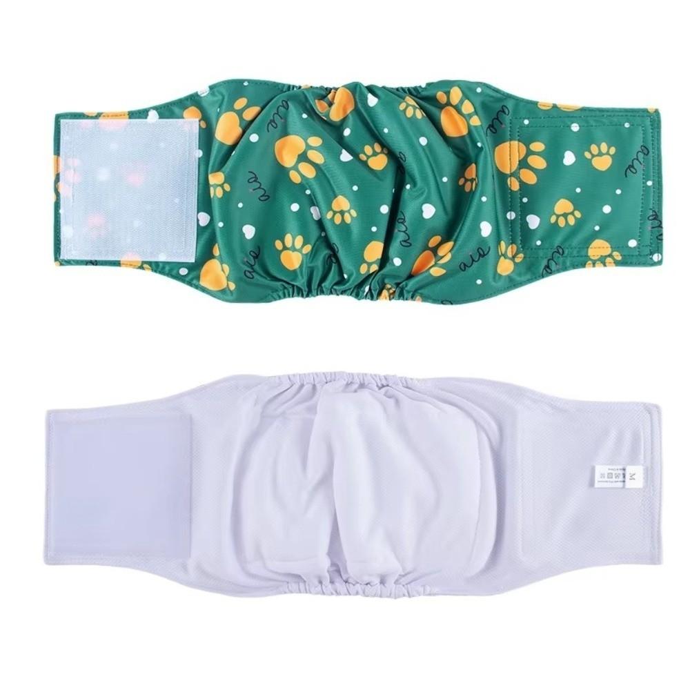 Portable Cute Dog Paw Print Male Dog Diapers Dog Diaper Doggie Diapers Washable Belly Bands Reusable Male Dogs Wraps