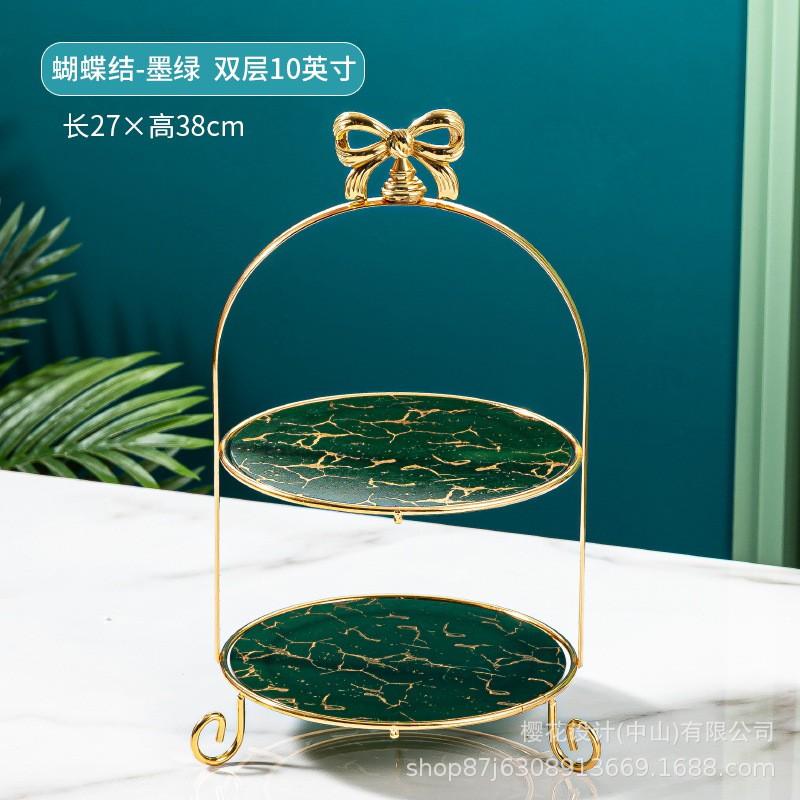 Multi-Tier Glass Dessert Stand Afternoon Tea Cake Serving 8/10 Inch 2-3 Layer Snack Display Rack Minimalist Luxury Style