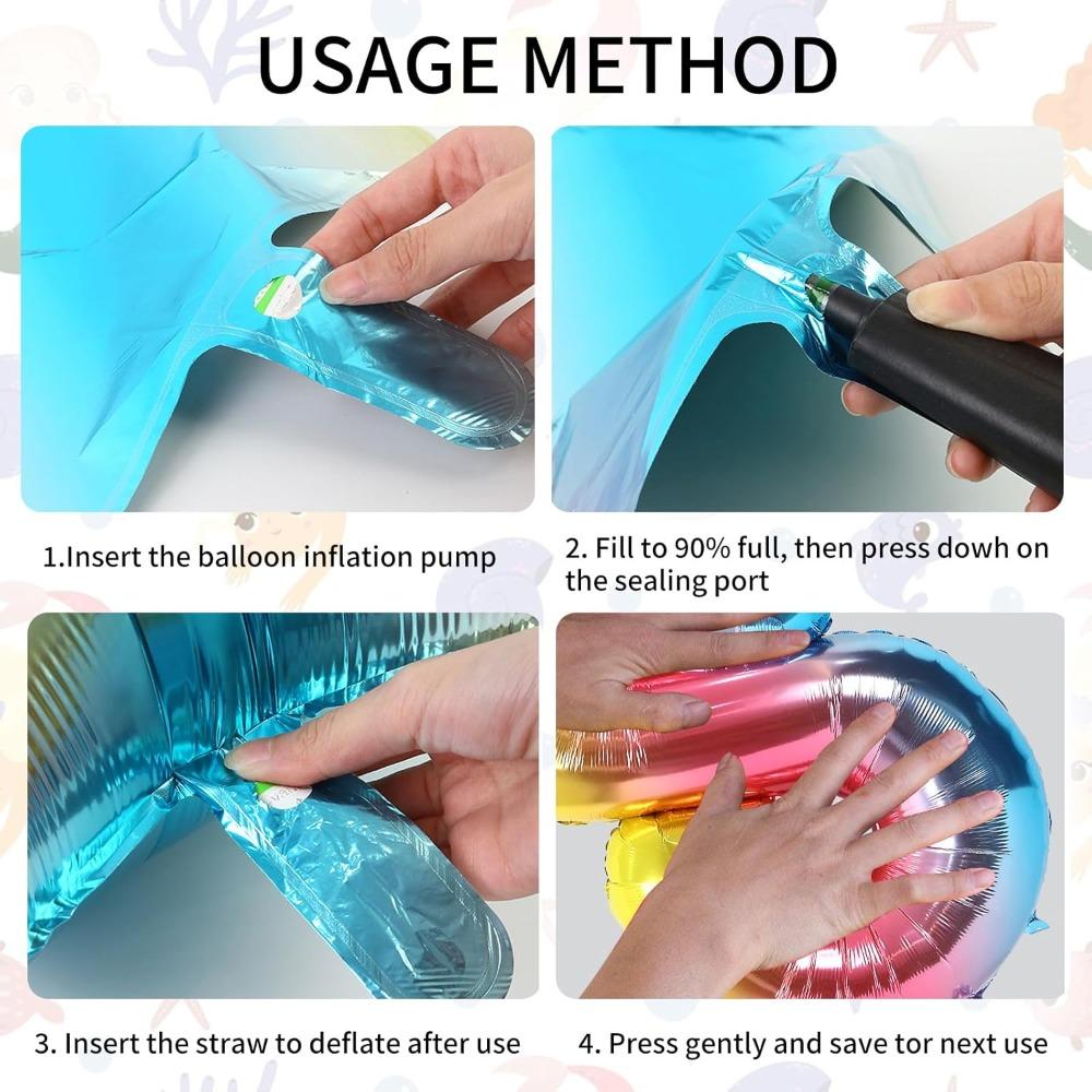 7 Stück 32 Zoll Zahlen Arielle Partyballons für 1. bis 9. Geburtstagsparty