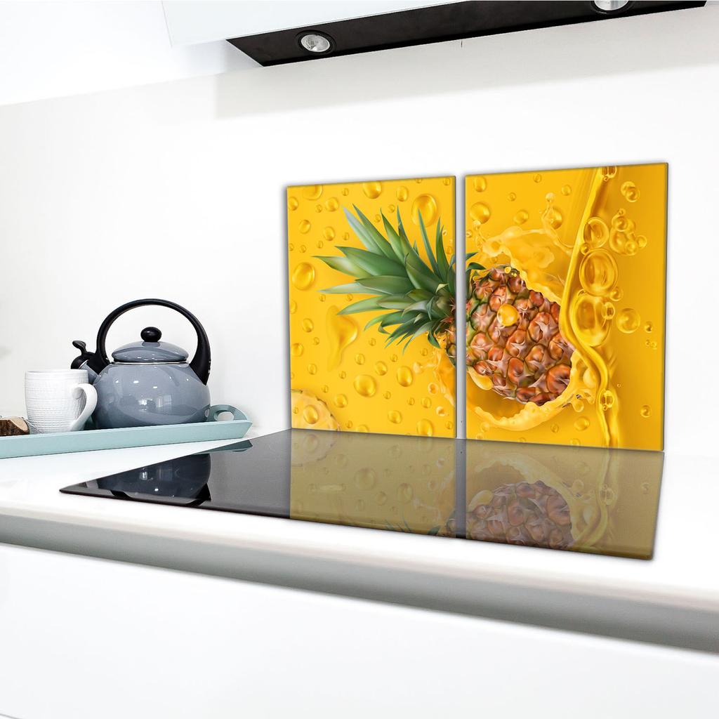 Szklana płyta ochronna na kuchenkę 2x40x52 Ananas