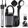 Doccia da Campeggio Portatile con Riscaldatore, Doccia Portatile Ricaricabile da 6000mAh con Riscaldatore a Immersione da 2000W, Display LED, Doccia da Campeggio Riscaldata per Viaggi,